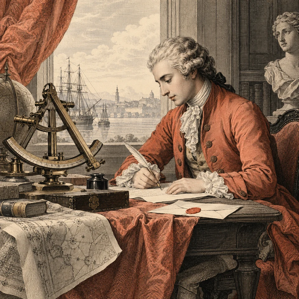 A courteous letter beside a plainly labeled technical instrument.