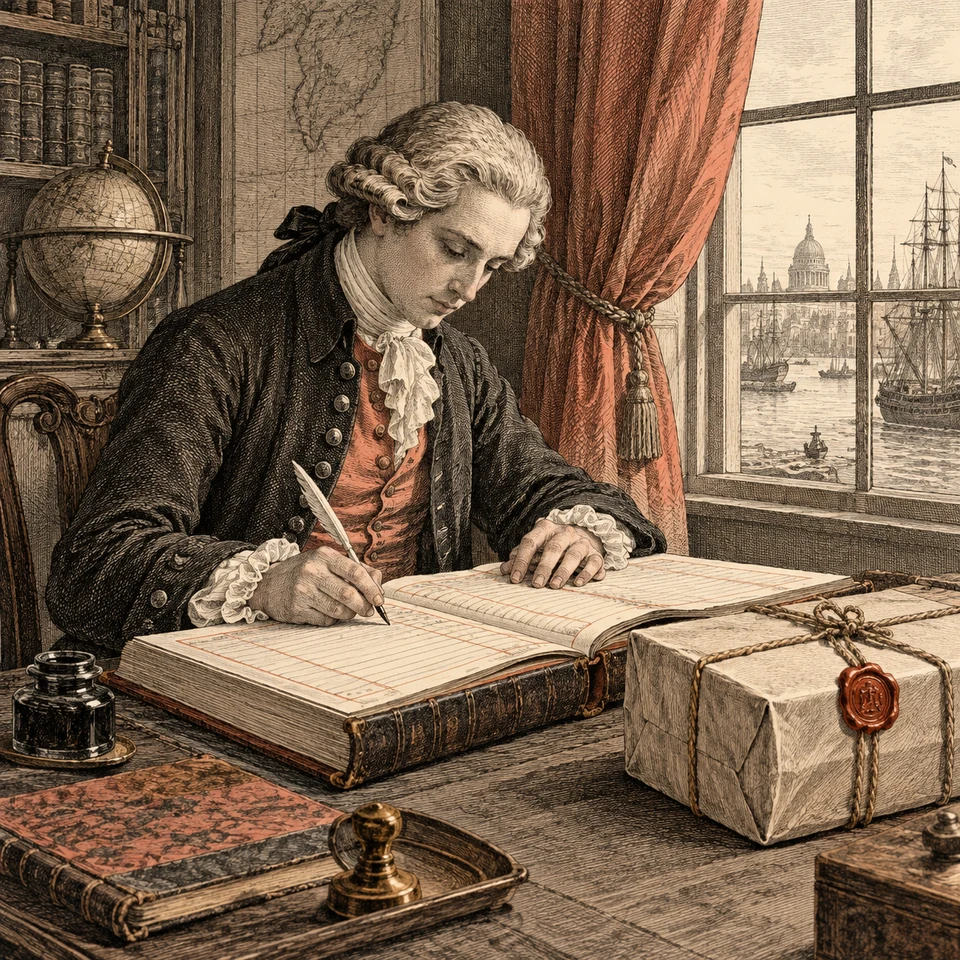 A clerk reports finished deliverables and a verified count in a ledger.