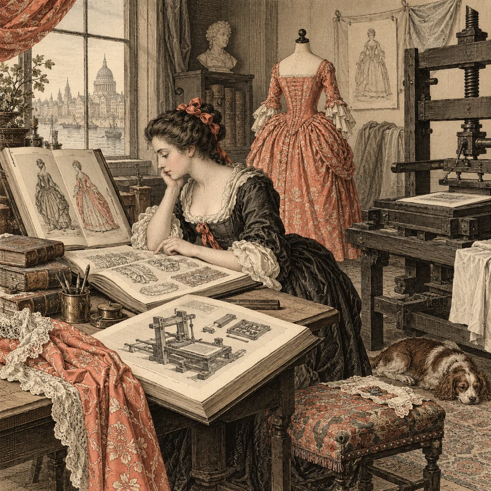 An artist consults a historical reference before labeling an object authentic.