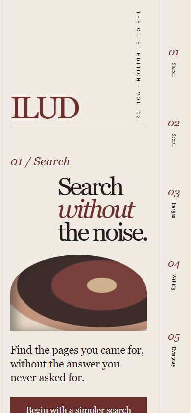 The Quiet Edition's typographic feature page