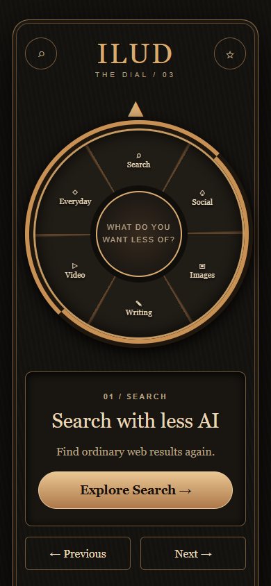 The Dial's mechanical category selector