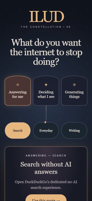 The Constellation's branching intent selector